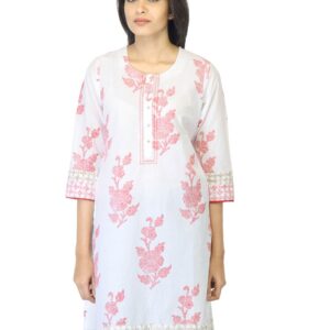 BIBA Women Printed White Kurta