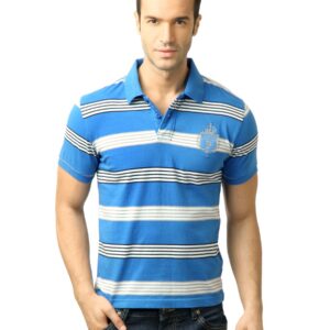 U.S. Polo Assn. Men Stripes Blue Polo Tshirt