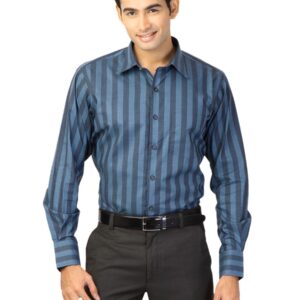 Genesis Men Stripes Blue Shirts