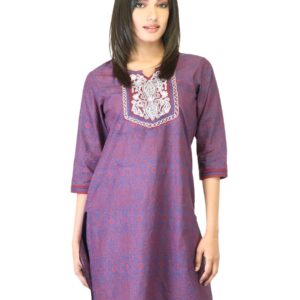 Folklore Women Purple Printed Kurta