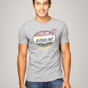 Proline Men Grey Printed T-shirt