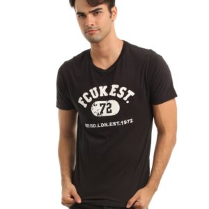 French Connection Men Black T-shirt