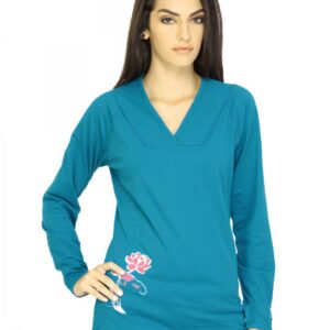 Urban Yoga Women Solid Turquoise Blue Tops