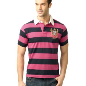 U.S. Polo Assn. Men Stripes Navy Blue Polo Tshirt