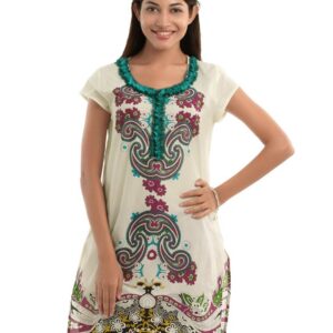 Fusion Beats Women White Printed Kurta