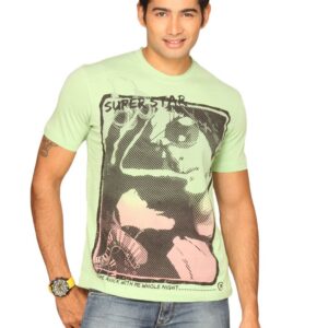 UCB Men's Super Star Print Green T-shirt