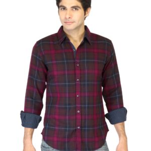 United Colors Of Benetton Men Maroon Check Shirt