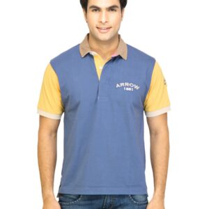 Arrow Sport Men Solid Blue Polo Tshirts