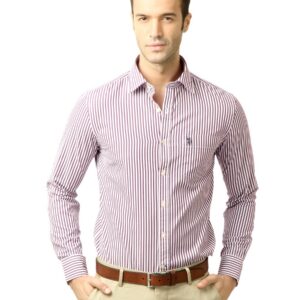 U.S. Polo Assn. Men Stripes Maroon Shirt