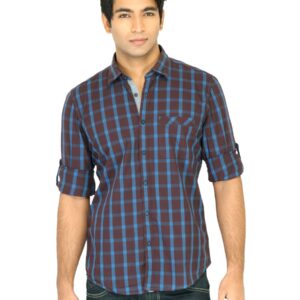 Turtle Check Men Brown Shirt